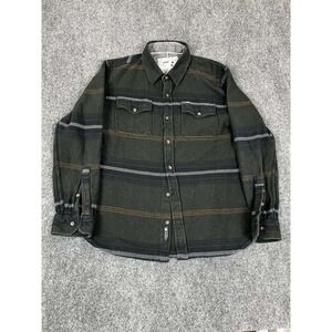 Jetty Marine‎ Supply Co Shirt Mens M Green Plaid Flannel Lumberjack Outdoor